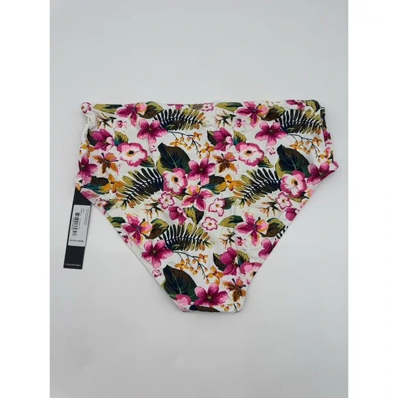 NWT Catherine Malandrino L Tropical Floral Bikini Swim Bottom Bathing Suit High - Picture 2 of 10